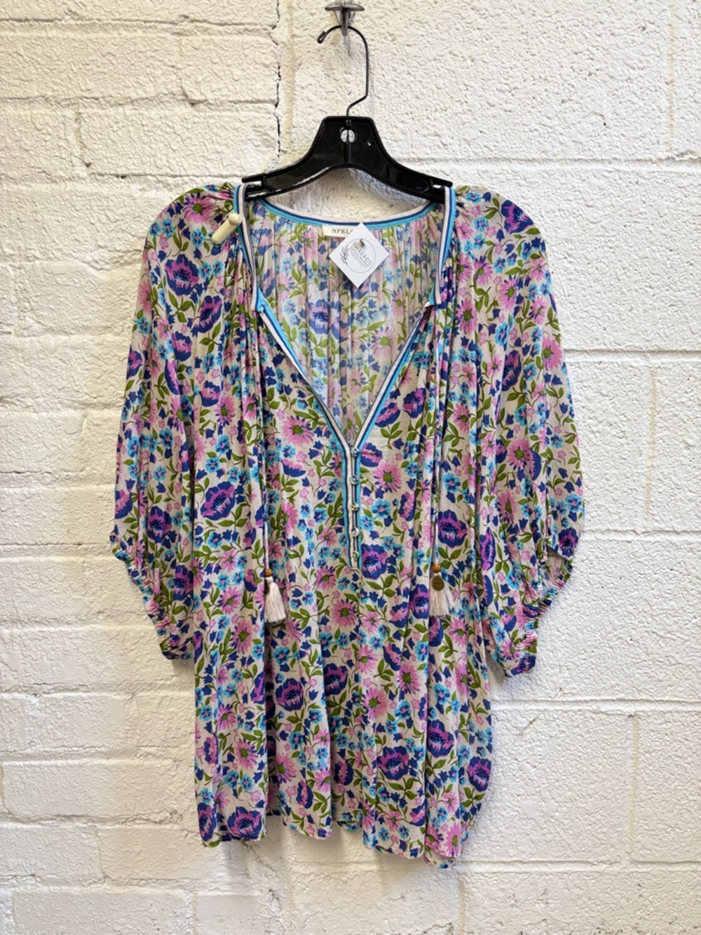 Spell Floral Impala Lily Short Sleeve Blouse